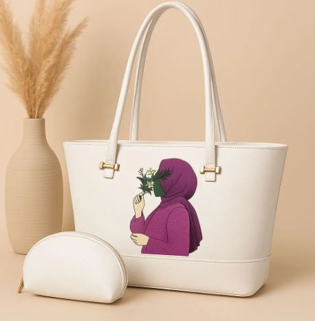 Women's PU Leather Printed Hand Bag Set My Bags Story