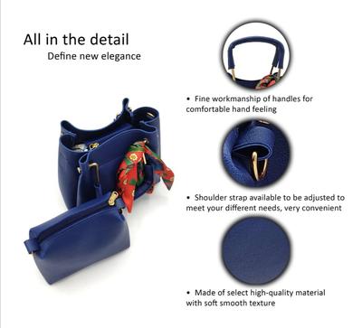 Women's PU Leather Plain Hand Bag Set - My Bags Story