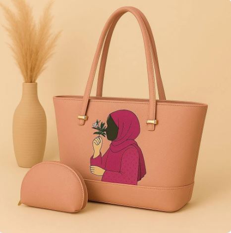 Women's PU Leather Printed Hand Bag Set My Bags Story