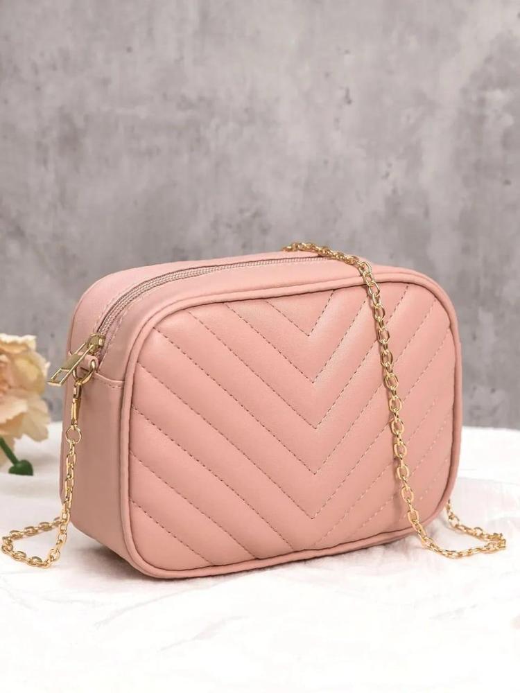 Women's Pink PU Leather Crossbody Bag, C-AR-3 My Bags Story