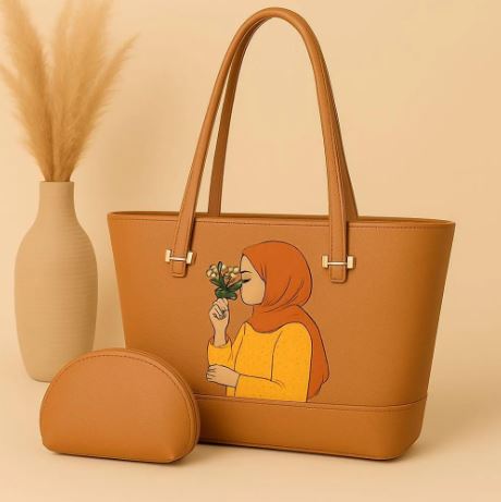 Women's PU Leather Printed Hand Bag Set My Bags Story