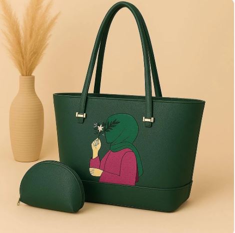 Women's PU Leather Printed Hand Bag Set My Bags Story