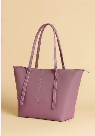 Women's PU Leather Plain Tote Bag - My Bags Story